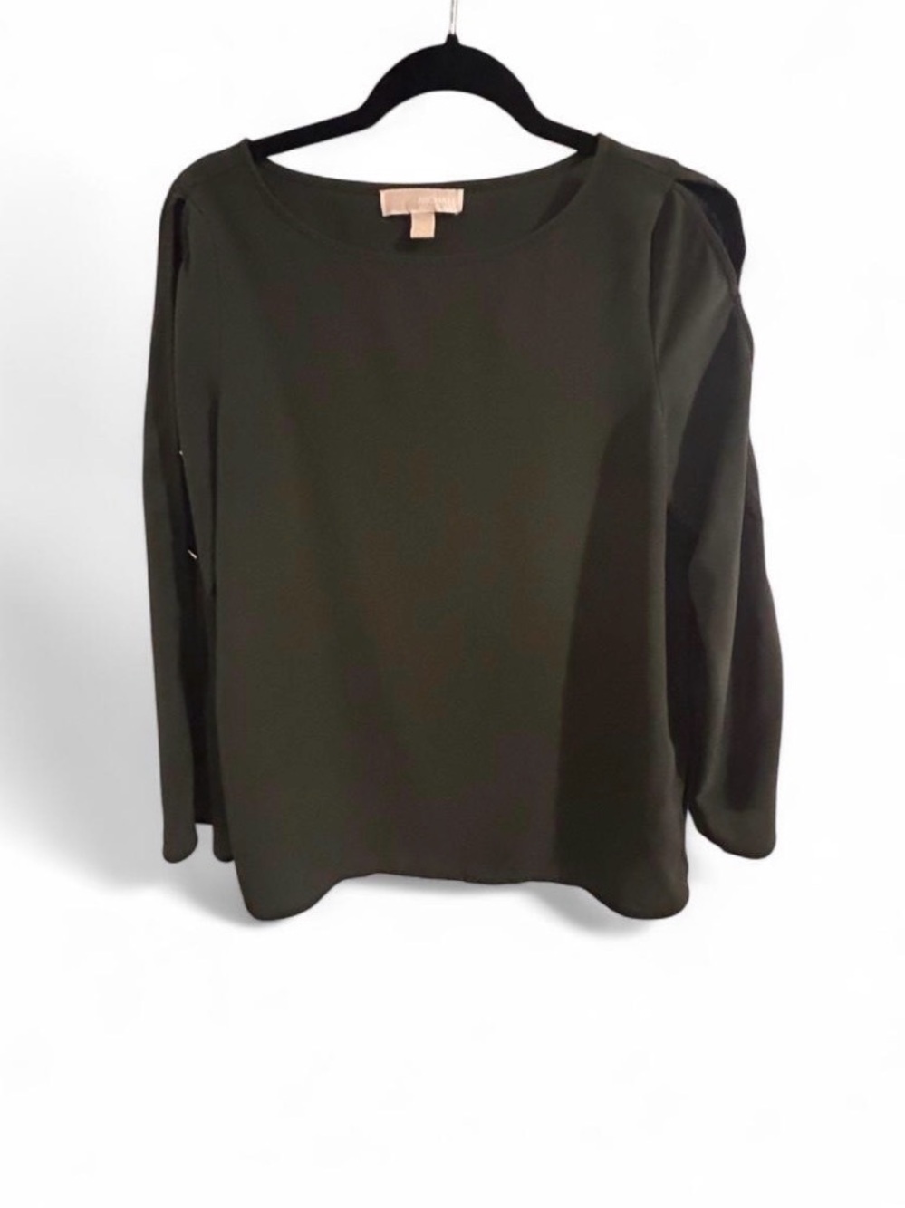 Michael Kors Olive Green Long Sleeve Blouse
